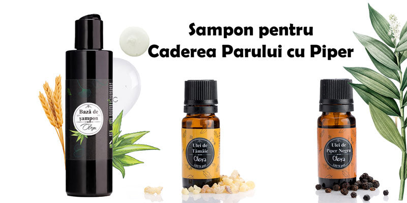 Tratament impotriva caderii parului: sampon natural cu ulei de piper negru și tămâie