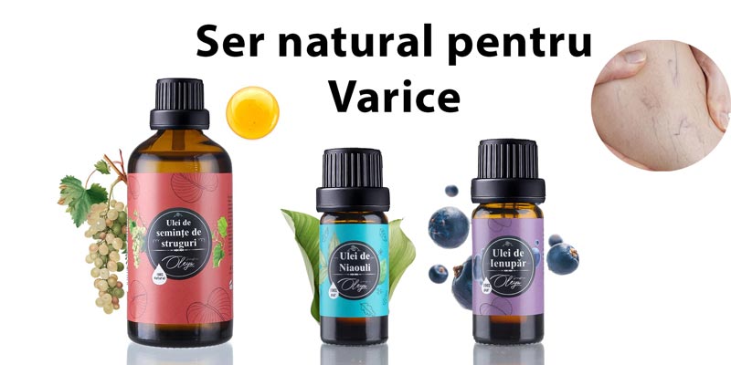 Ser pentru varice cu ulei de struguri și mentă