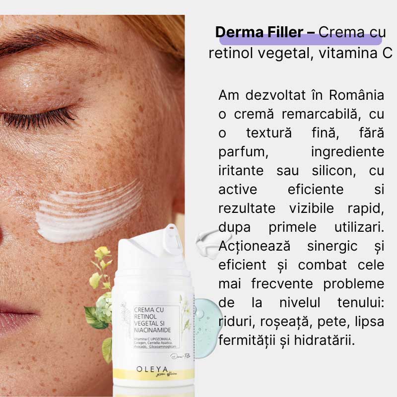 Derma Filler - Crema cu retinol vegetal, vitamina C lipozomala si niacinamide