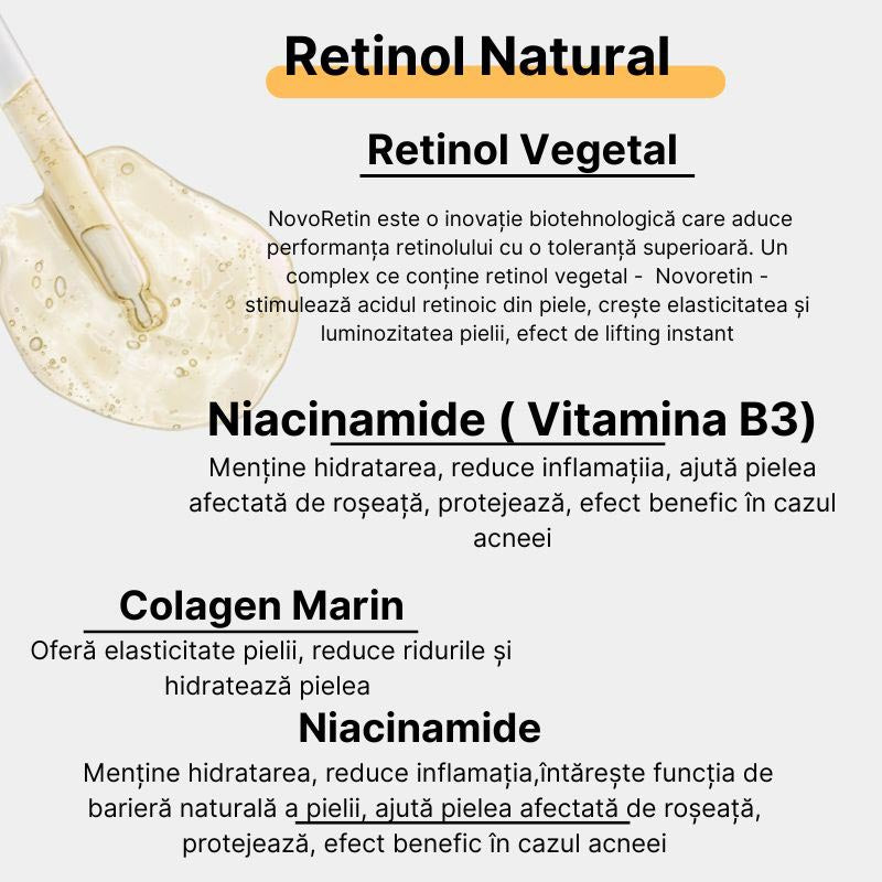 Bio-Retinol Serum- Ser cu Retinol vegetal, Niacinamida si Colagen