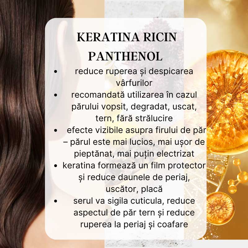 Nutri-hair Complex - Ser nutritiv cu bio-keratina, ulei de ricin și panthenol