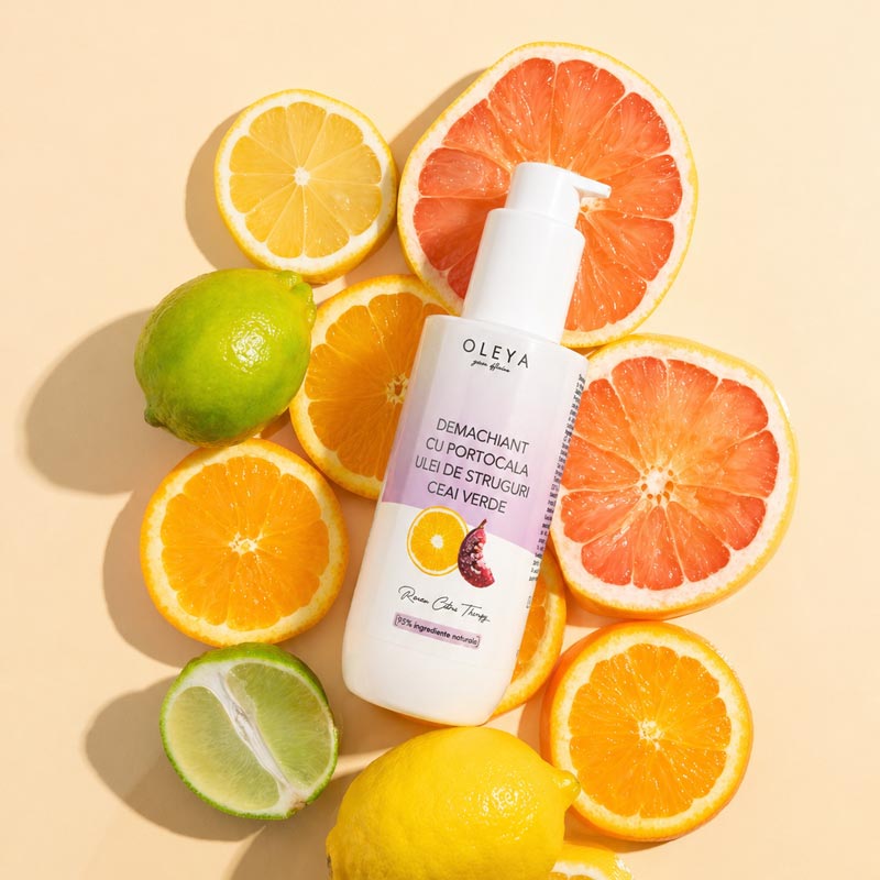 Renew citrus therpy - Lapte demachiant nutritiv cu Ulei de Portocala, Struguri și  Ceai Verde