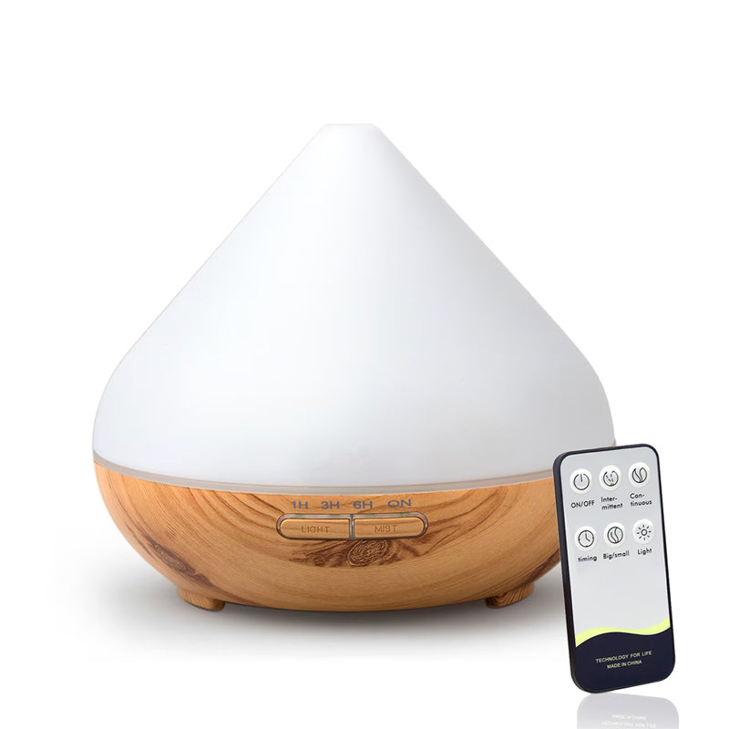 Wood  - Difuzor pentru Uleiuri Esentiale cu telecomanda, lampa de culori, 0.5 l