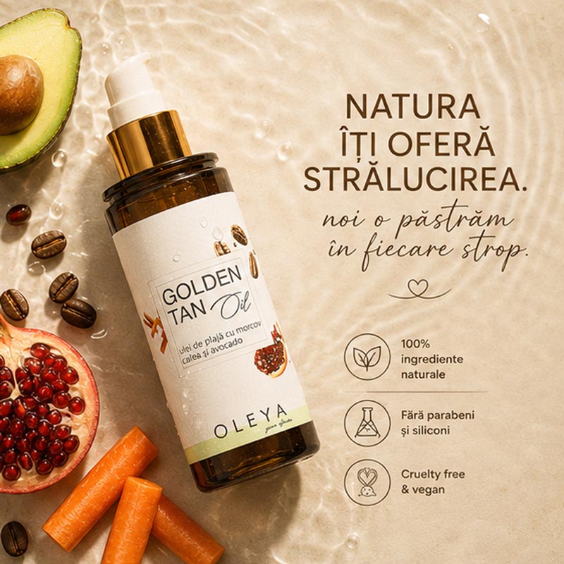 Golden Tan Body Oil - Ulei de plaja cu Morcov, Cafea si Avocado